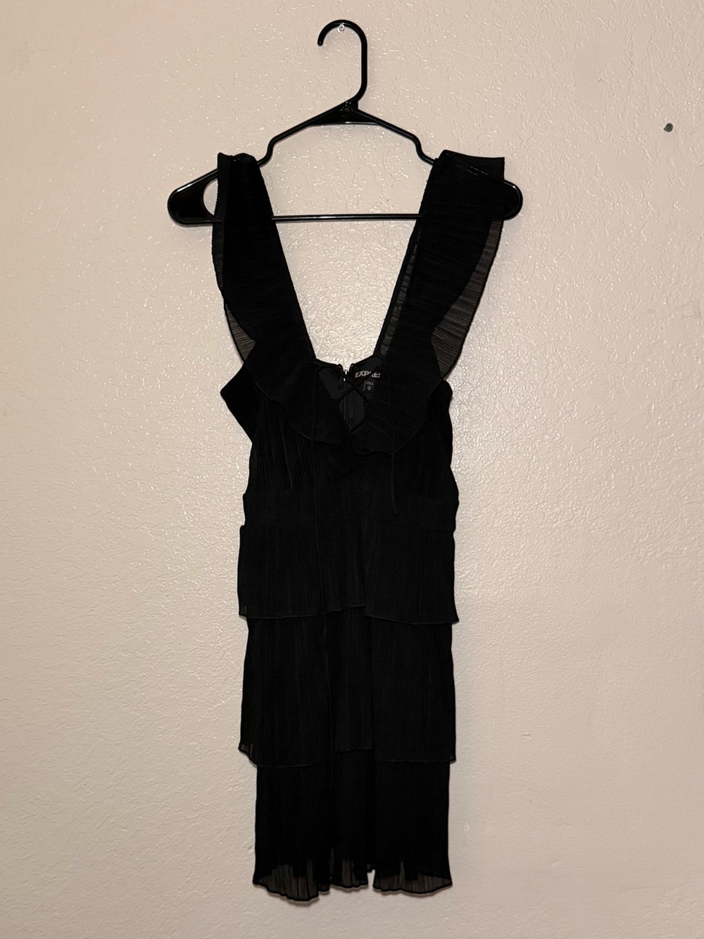 Black Ruffled Tiered Women's Dress